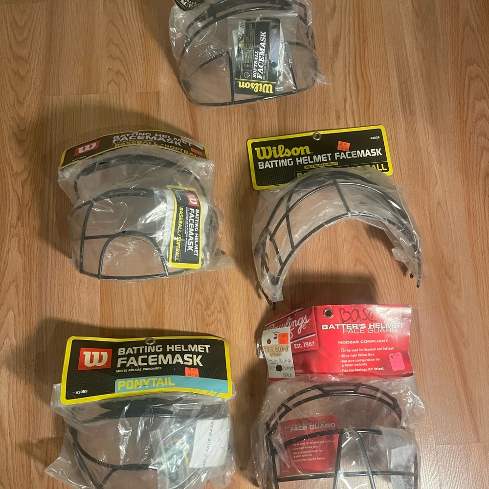NEW Wilson & Rawlings Batting helmet facemasks: 4 Types Baseball/softball left